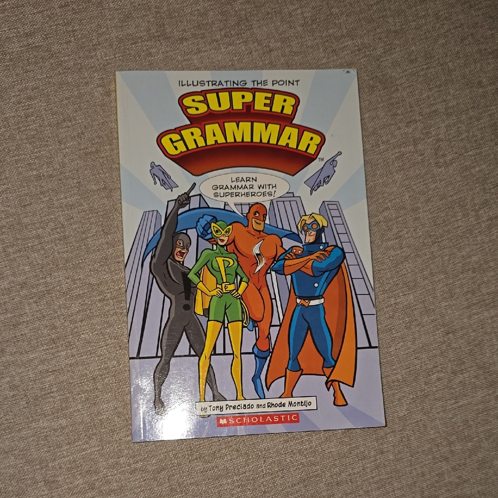 Super Grammar Book with Superheroes